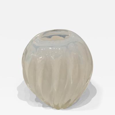 Oval Murano Swirl Clam Broth Color Vase