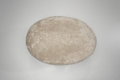 Oval Ottoman in Sheepskin Europe Mid 20th Century