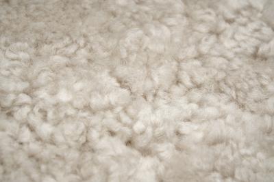 Oval Ottoman in Sheepskin Europe Mid 20th Century