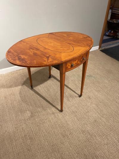 Oval Sheraton Satinwood Pembroke Table Circa 1790