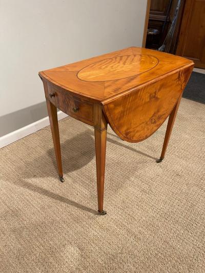 Oval Sheraton Satinwood Pembroke Table Circa 1790
