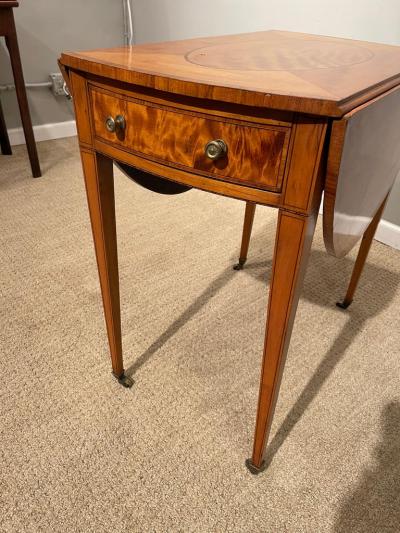 Oval Sheraton Satinwood Pembroke Table Circa 1790