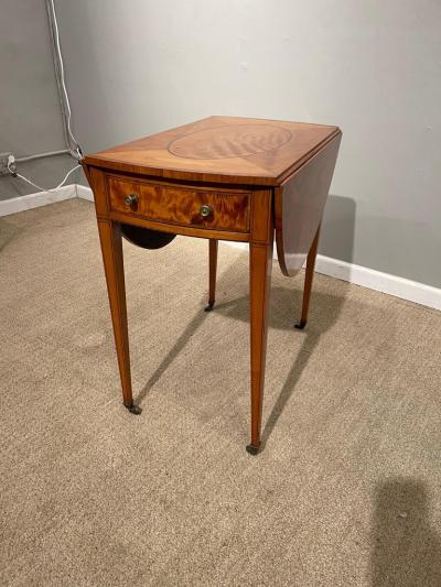 Oval Sheraton Satinwood Pembroke Table Circa 1790
