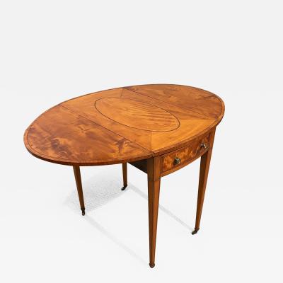 Oval Sheraton Satinwood Pembroke Table Circa 1790