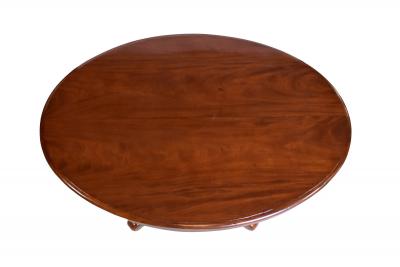 Oval Table Single Pedestal Mahogany Tilt Top England 1850 s