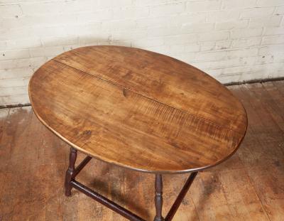 Oval Tavern Table with Tiger Maple Top