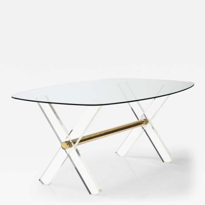 Oval acrylic table w glass top