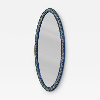 Oval wooden painted alentejano mirror 