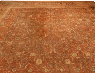 Oversize Antique Persian Sultanabad Handmade Wool Rug Size Adjusted 