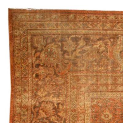 Oversize Antique Persian Sultanabad Handmade Wool Rug Size Adjusted 