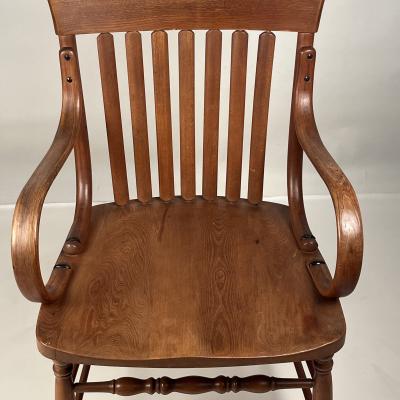 Oversize Arts Crafts Carved Oak Armchair