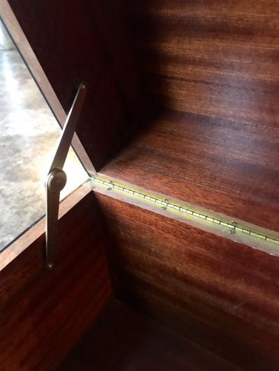 Oversize Black Lacquer Box with Metal Inlay Italy 1940s