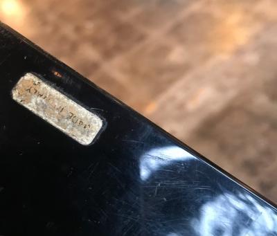 Oversize Black Lacquer Box with Metal Inlay Italy 1940s