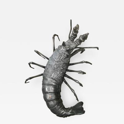Oversize Lobster Sculpture in Pewter Made in Florence Italy for Teghini 1970s