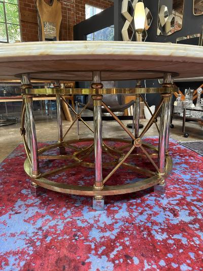 Oversize Mid century Round Marble Dining Table 1960s