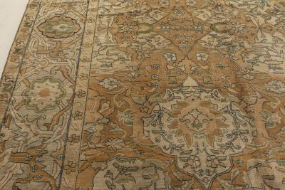 Oversized 19th Century Indian Agra Botanic Hand Knotted Wool Rug