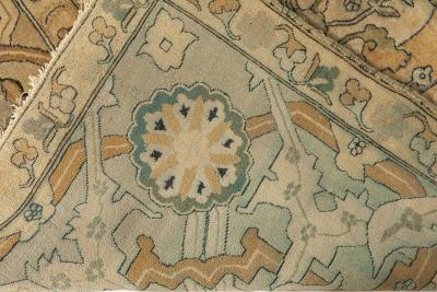Oversized 19th Century Indian Agra Botanic Hand Knotted Wool Rug