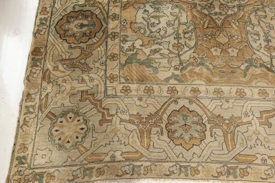 Oversized 19th Century Indian Agra Botanic Hand Knotted Wool Rug