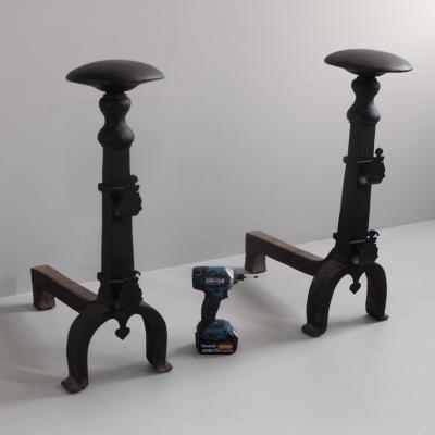 Oversized 19th Century Iron Fire Dogs France