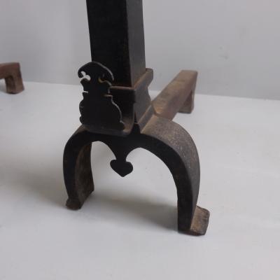 Oversized 19th Century Iron Fire Dogs France