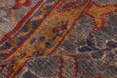 Oversized 19th Century Turkish Oushak Red Handwoven Wool Rug