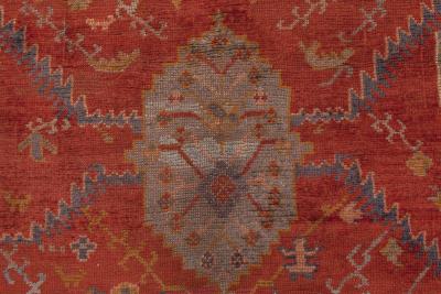 Oversized 19th Century Turkish Oushak Red Handwoven Wool Rug
