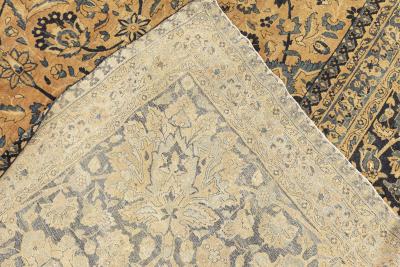 Oversized Antique Persian Kirman Botanic Handmade Wool Rug