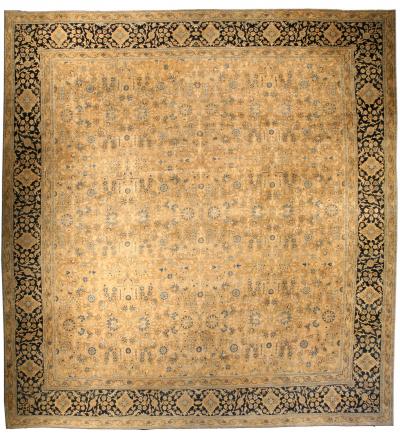 Oversized Antique Persian Kirman Handmade Wool Carpet