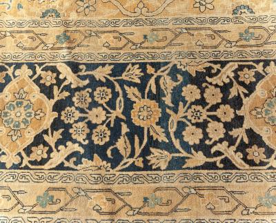 Oversized Antique Persian Kirman Handmade Wool Carpet