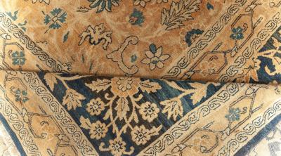 Oversized Antique Persian Kirman Handmade Wool Carpet