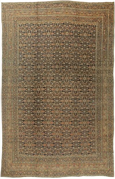 Oversized Antique Persian Meshad Handmade Wool Rug