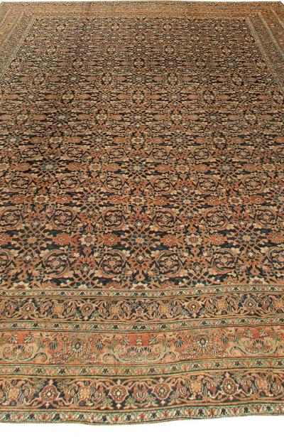 Oversized Antique Persian Meshad Handmade Wool Rug