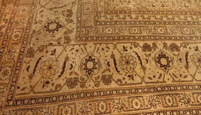 Oversized Antique Persian Tabriz Handmade wool Carpet