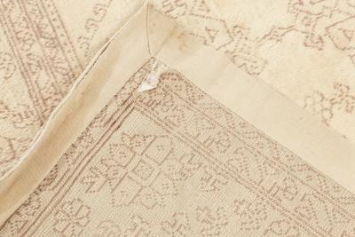 Oversized Antique Turkish Oushak Beige Handmade Wool Carpet