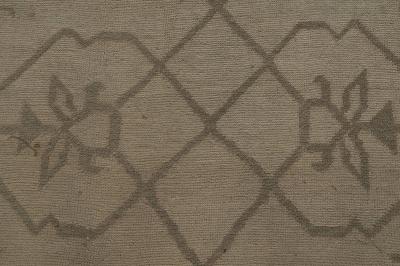 Oversized Antique Turkish Oushak Botanic Brown Handwoven Wool Rug