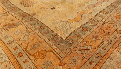 Oversized Antique Turkish Oushak Handmade Wool Rug