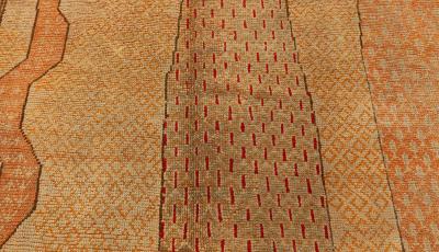 Oversized Antique Turkish Oushak Handmade Wool Rug