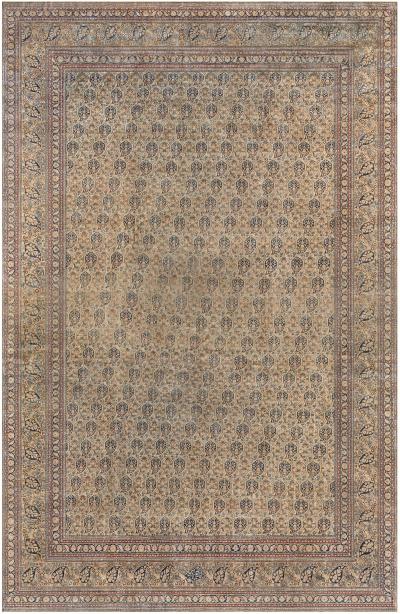 Oversized Authentic 19th Century Persian Meshad Hand Knotted Wool Rug