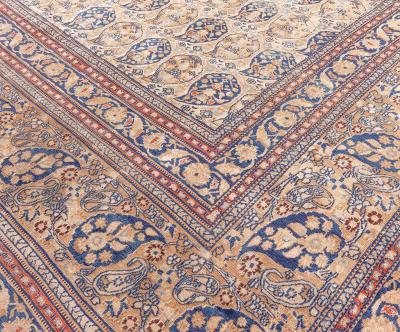 Oversized Authentic 19th Century Persian Meshad Hand Knotted Wool Rug