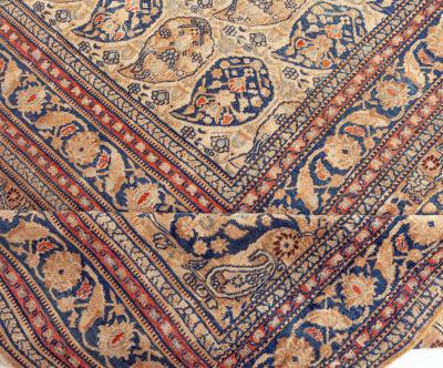 Oversized Authentic 19th Century Persian Meshad Hand Knotted Wool Rug