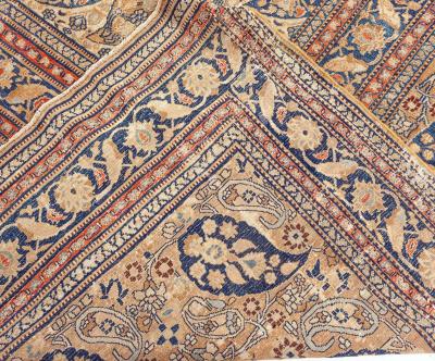 Oversized Authentic 19th Century Persian Meshad Hand Knotted Wool Rug