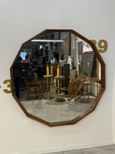 Oversized Dodecagonal Minimalist Wall Mirror 1990s
