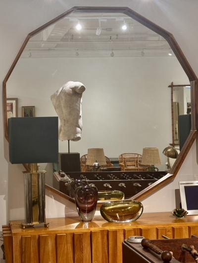 Oversized Dodecagonal Minimalist Wall Mirror 1990s Two Available 