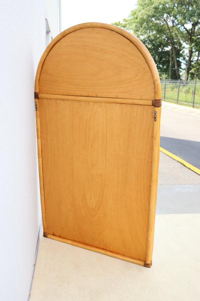 Oversized Dome Top Rattan And Bamboo Wall Mirror