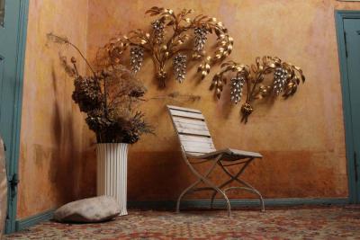 Oversized Gilded Romantic Wall Lamp Germany 1960s 1970s