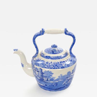 Oversized Italian Blue and White Porcelain Tea or Coffee Pot