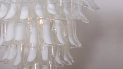 Oversized Murano Glass Tulipani or Feather Chandelier Attributed to Mazzega