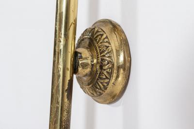 Oversized Pair of Parisian Brass Opaline Hotel Wall Sconces