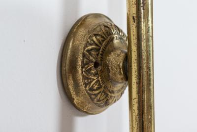 Oversized Pair of Parisian Brass Opaline Hotel Wall Sconces