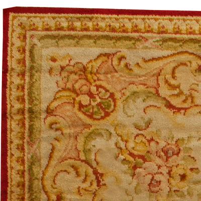 Oversized Savonnerie Antique Beige Handmade Wool Rug
